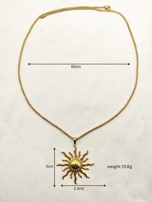 قلادة معلق الشمس من الصلب عديم الصدأ بلون ذهبي على الطراز البوهيمي قطعة واحدة - قلادة الشمس - مشاهدة 6