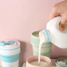 كوب ماء قابل للطي من السيليكون قابل للحمل سعة 350 مل / 500 مل، كوب قهوة للسفر والخارج والأعمال مع غطاء، كوب ماء صغير - متعدد الألوان - مشاهدة 11