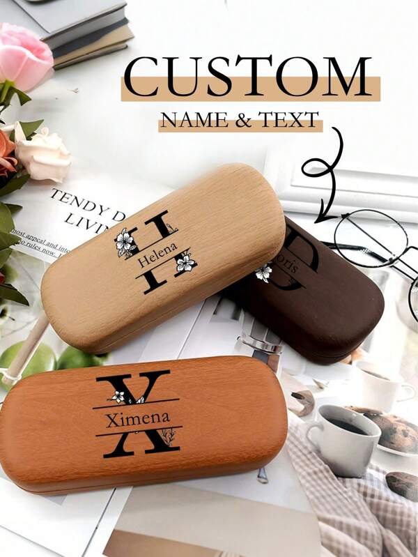 Etui na okulary, wzór kwiatowy i literowy, do przechowywania okularów/okularów przeciwsłonecznych/soczewek kontaktowych, kompaktowe i przenośne, z personalizowanym imieniem, przejrzyste i stylowe, odpowiednie na krótkie wycieczki, minimalistyczne, unisex, swobodne, spersonalizowane, dostosowane, podróżne, prezent, prezent urodzinowy, prezent rocznicowy, prezent pamiątkowy, modne, dla ucznia, nauczyciela, biura, biznesu, vintage, boże narodzenie, rodziny, krewnych, przyjaciół, par, współpracowników