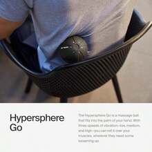 Hypersphere Go Vibrating Massage Ball For Muscle Rvery Myofascial Release And Pain Relief - Portable Fitn Massager Perfect - Black - View 3