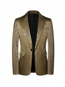 Men's New Spring Autumn Blazer Jacket, Versatile Casual/Business Suit Jacket - Yellow - View 1