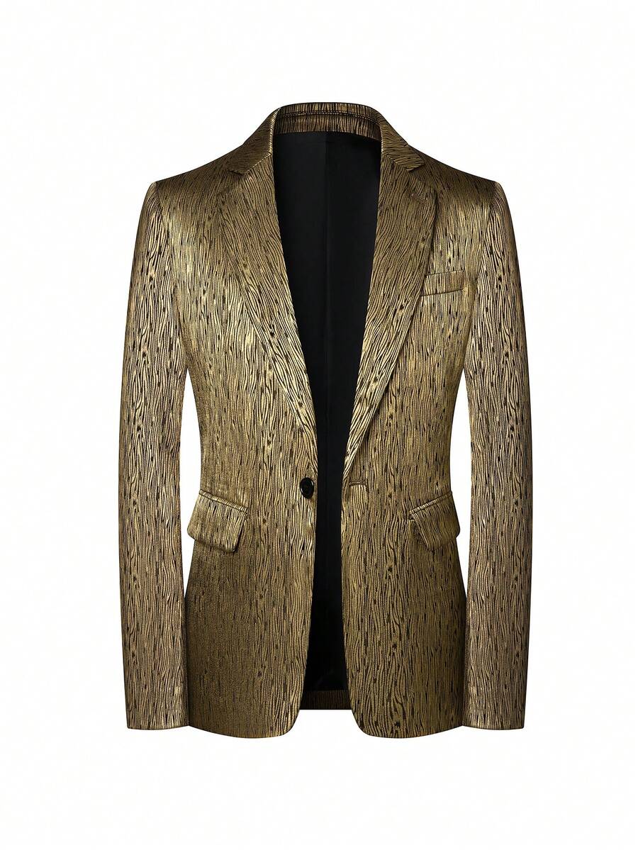 Men's New Spring Autumn Blazer Jacket, Versatile Casual/Business Suit Jacket - Yellow - View 1