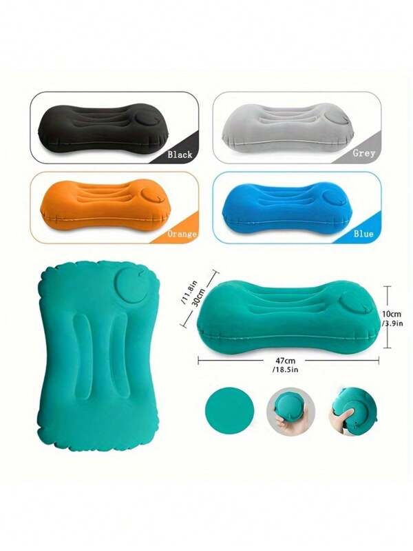 1 pieza Almohada inflable multifuncional para viajes, hogar, trabajo y campamento - Almohada contorneada plegable y portátil para dormir cómodamente en cualquier lugar