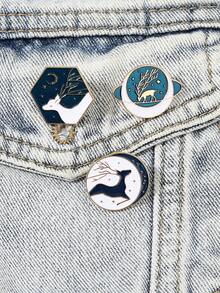 1pc Cartoon Creative Cute Elk Brooch, Fashion Personalized Alloy Badge, Bag Accessories, Kids Gift, Sisters Gift, Enamel Pin, Safety Pin, Cartoon Pin, Cute Pin, Fashion Pin, Fun Pin, Pins For Hats, Button Pins, Shoe Pins, Cheer Pins - Multicolor - View 3