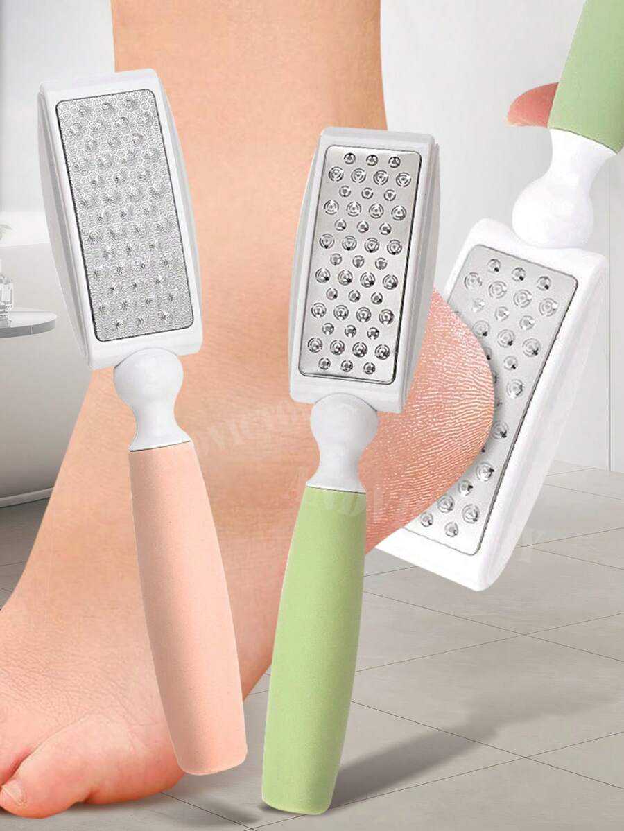 ANDVICTORY 1pc Pedicure Tools Professional Foot File Scrubber With Catcher Double-Sided Dead Skin Remover Rasp For Feet Care Spa Tool - Multicolor - View 1