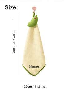 1pc Personalized Hand Towel With Embroidered Design, Cute Hand Towels With Hanging Loop, Hanging Hand Towels For Kitchen Bathroom Home, Customizable With Name Or Initials - Multicolor - View 6