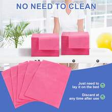 TOEDO 100PCS Disposable Bed Sheets Beauty Salon Spa Massage Non-Woven Breathable Bed Sheets Table Cover Eyelash Extension Tattoo Travel - Pink - View 8