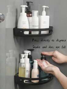 2pcs Modern Cornerstone Shelf - Durable ABS Material Bathroom Storage Rack, Suitable For Sink, Kitchen, Toilet And Shower Organization, Space Saving, Easy Installation, Strong And Sturdy, Bathroom Essentials Back To School
