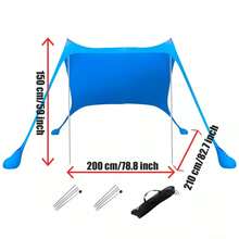 Beach Tents Portable Sun Shade Canopy UPF 50+ Outdoor Sun Shelter, Poles  And Sandbag, For Outdoor, Camping, Backyard And Picnics - 藍色 - 查看 10