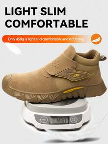 Men's Work Safety Shoes, Steel Toe Shoes, Men's Anti-Smash Anti-Piercing Work Shoes, Lightweight Breathable Work Safety Boots For Construction Industry, Slip On Industrial Safety Shoes For Men