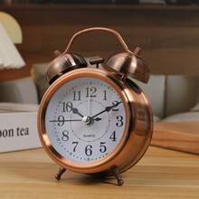 1pc 3-Inch Vintage Style Silent Alarm Clock With Night Light And Handle, Suitable For Sleepers, Adults, Students, Desk, Dorm, Bedroom, Cartoon Design, Battery Powered (Battery Not Included), Mother's Day Gift