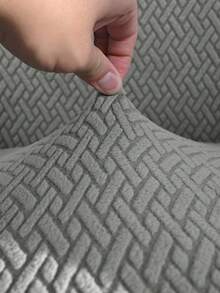 1pc Solid Striped Curved, High Elastic Dust-Proof Full Cover Chair Slipcover, Suitable For Hotel, Living Room, Study, Dining Room, Daily Use, Available In Black, Gray, Beige - Multicolor - View 8