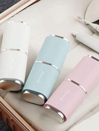 二合一旅行洗漱杯，带盖旅行漱口杯，牙刷杯，牙科储水罐，牙科收纳套装，便携式旅行牙刷收纳盒，牙刷架盒，漱口杯，多功能旅行牙刷收纳盒，漱口水牙刷架收纳盒，牙膏盒，便捷旅行必备品