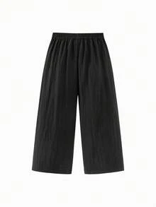 mini bala Quần dài mùa hè cho bé gái Quần ống rộng chống nhăn Quần dài trẻ em - màu đen - Xem 5