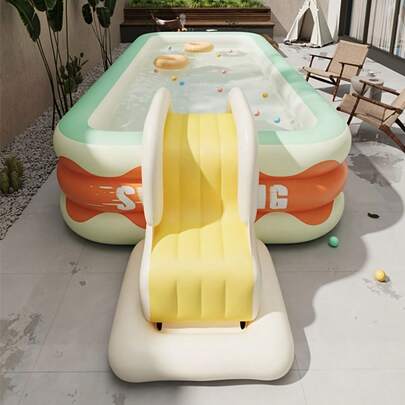 Piscina inflable de 3 capas y gran tamaño, piscina familiar, parque acuático móvil, entretenimiento acuático para el patio exterior en verano, piscina para fiestas, material de PVC grueso y duradero