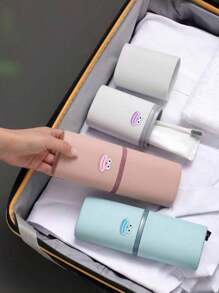 Caja elegante y simple para cepillo de dientes, con accesorios divertidos con forma de boca de salchicha pegados, Estuche portátil, organizador a prueba de polvo con serie de letras A-Z para guardar cepillo de dientes y pasta dental, diseño resistente al agua, accesorios de baño, esenciales de viaje, artículos escolares, artículos de vacaciones, accesorios de campamento, esenciales de verano