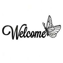 1 Piece Of Simple And Elegant Butterfly Welcome Decoration Sign And Plaque. It Is A Simple Metal Wall Art Handicraft For Entrance Wall Decoration. It Is Highly Suitable For Home And Office Decoration, And Is An Ideal Choice For The Living Room