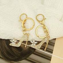 时尚水晶高跟鞋钥匙扣，女士精美水钻装饰钥匙圈吊坠汽车配饰包袋饰品学院风可爱哥特风 Y2k 圣诞礼物创意