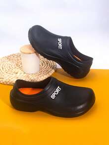 Chef's Non-Slip Oil-Resistant Thick Sole Easy Slip-On Work Shoes For Men Working In Kitchen - Black - View 4