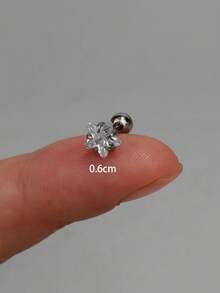 1 件装微型水晶 CZ 星形耳骨穿孔不锈钢螺丝耳钉耳屏扁平耳轮耳垂耳轮软骨海螺耳环女士珠宝 - 一個球球不鏽鋼CZ星星耳釘 - 查看 17