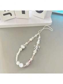 手工制作的闪亮蝴蝶和心形手机挂绳、串珠相机带、防丢钥匙扣，适合送给母亲、家人、朋友、生日、节日的手机挂饰、手机链 - 閃閃蝴蝶愛心掛繩 - 查看 3