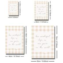 1pc Unframed How Wonderful Life Is Now You're In The World Typography Nursery Wall Art Poster Boho Beige Baby Girl Room Aesthetic Decor Painting For Playroom,Kids Room,Bedroom,Modern Home Decoration