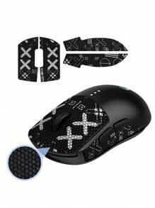 1 bandă de prindere anti-alunecare GPW, bandă de prindere pentru mouse GPW de prima și a doua generație, design tip schelet imprimat, bandă de prindere netedă pentru mouse-ul wireless pentru sporturi electronice