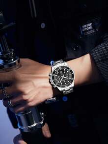 1pc Multi-Functional Large Dial Men Watch, Suitable For Beach, Travel, Outdoor Sports - Multicolor - View 8