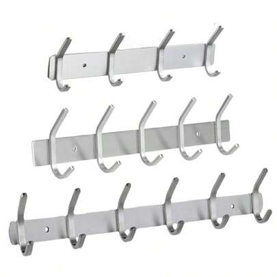 MiLaiWP Appendiabiti da parete in acciaio inossidabile, ganci per abiti di alta qualità, appendiabiti da parete a grande capacità, utilizzabile con viti o adesivo, con 4/5/6 ganci