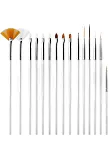 15-teiliges Acryl-Nagelbürstenset, Malerpinsel, Werkzeug-Set für Nägel-Salons und Anfänger