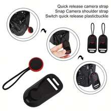 5pcs PVC Quick Release Camera Strap Buckles, Universal Easy-Connect Neck & Shoulder Adapters Fit All Cameras, No Battery Required - Black - View 5