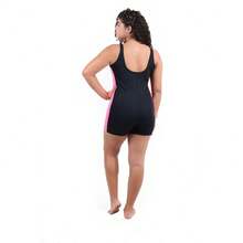 Swimsuit/One-Piece Swimsuit For Swimming And Water Aerobics - 黑色與粉紅色 - 查看 2