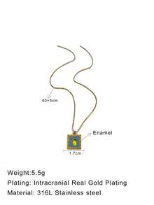 1pc Fashionable Stainless Steel Cherry, Strawberry, Lemon Colorful Pendant Necklace Versatile Wear For Women - Necklace - View 10