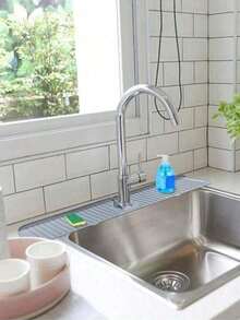 Silicone Faucet Splash Pad Silicone Drainage Pad Faucet Handle Drip Splash Proof Pad Countertop Bathroom Drying Pad Kitchen Bathroom  Restaurant Kitchen Silicone Kitchen Sink Tray With Drainage Spout Kitchen Faucet Sink Splash Guard Silicone Faucet Water Catcher Mat Sink Draining Pad Behind Faucet Rubber Drying Mat For Kitchen & Bathroom