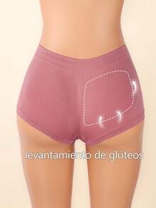 3Pzs/6pzs Shorts Interiores de Mujer,Calzoncillos Bóxer de dama Microfibra Gruesa Resalta Pompi,Diseño de Mariposa con Calado,Cómodos Y Transpirables Para Mujer - Rojo+Morado+Rosa - Ver 3