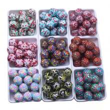 Fashion 18x20mm 10/20pcs Pack Mix Colorful Custom Confetti Color Resin Rhinestone Ball Beads For DIY Beadable Pen Keychain Chunky Bubblegum Necklace Bracelet Jewelry Making