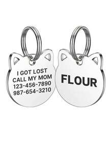 1pc Customizable Laser Engraved Text Metal Pet ID Tag, Lost & Found Cat/Dog Metal Identification Tag - Multicolor - View 9
