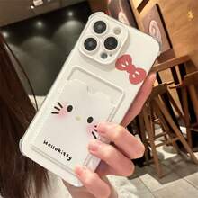 Sanrio Sanrio Kitty Card Holder Phone Case, Shockproof And Anti-Fall, Can Insert Cards, Photos, Suitable Compatible With Apple 16 16pro 16promax 15pro 15promax 14 14promax 13 12 11 XSMAX XR, Cartoon Creative Anti-Fall Case Compatible With Galaxy S25, Galaxy S24 ULTRA, Galaxy S24 FE, Galaxy S25 ULTRA, Galaxy A36, Galaxy A56, Galaxy S23 Ultra, -SPARK GO 2024, POP8, SPARK20C, SPARK20, POVA6, POVA6PRO 5G, POP9 4G, SPARK GO1, SPARK GO 2025, Can Hold Student ID, Credit Card, ID Card