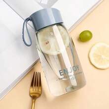 Stylish Sports Water Bottle, Compact Plastic Cup, Shatterproof, Portable, Heat-Resistant, Minimalist Transparent Personal Water Bottle, Suitable For Students, Back To School Season