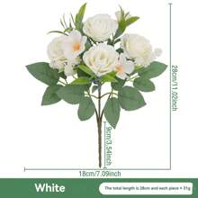 1 Stück künstliche Blumenbestickung, Seidenrosen Strauß, elegant und realistisch, Arrangement aus Seidenblumen für Innenräume, Vase für Esszimmertisch, Brautstrauß, Hochzeitsdekoration, Frühlingsdekoration, Klassenzimmerdekoration, Hochzeitsbogen, Blumenwand, Handblume, Kopfschmuck Kranz, Vase Dekoration