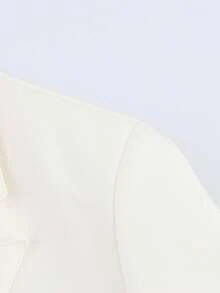 Solid Color Waist Belt Casual Long Sleeve Jacket, Suitable For Spring And Autumn White - White - View 5