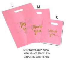 50 piezas Bolsas de regalo color rosa "Gracias" para boda, cumpleaños, fiesta, empaque de ropa, regreso a la escuela, Día de San Valentín - 50 pcs - Ver 8