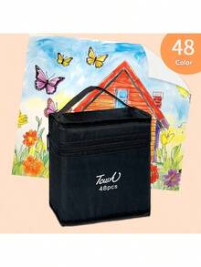 Conjunto de canetas marcadoras de ponta dupla com 204 cores, ponta chanfrada e marcadores de esboço de linha fina para livros de colorir para adultos, materiais de pintura, desenho, mistura e esboço, artigos de papelaria para estudantes, materiais de aprendizagem e escritório, 12/24/30/36/40/48/60/80/100/120/168/204 cores disponíveis para a volta às aulas