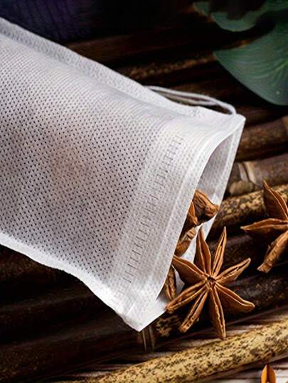 100pcs/Set Reusable Drawstring Soup Bags, Tea Bags, Herb Infuser Bags, Spice Pouches, Muslin Bags, Bouillon Soak Bags, Kitchen Accessories