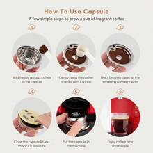 60/180/200/220ML Stainless Steel Reusable Coffee Capsule Refillable Capsule Pods Silicone Lid For-Bosch Tassimo With Tamper Back To School