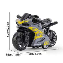1 pièce Moto jouet interactive à rappel, détails extrêmes, matériau en alliage, cadeau de fête raffiné. Peut également être collecté et exposé comme ornement de table, Rentrée scolaire