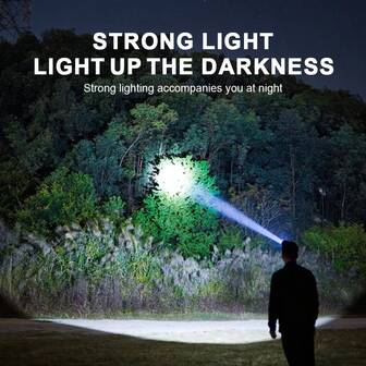 运动传感器 COB 头灯，1200mAh 电池，Type-C 可充电照明头灯，适用于户外露营钓鱼跑步