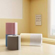 1 Roll Thick (1cm/0.39in) Wide Baby Proofing Wall Bumper Strips, Solid Color XPE Foam Material, Self-Adhesive Wall Sticker, Soft & Waterproof, Striped Grid Design For Anti-Collision, Suitable For Wall Corners, Window Sills, Bed Headboards, Everyday Use