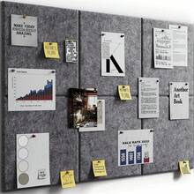 6 件/包黑色软木板，适用于墙壁、办公室、家庭和学校的方形钉板，可用作公告板、视觉板、照片板 - 黑色 30*30 厘米毛毡展示板