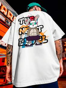 Shirt Oversized Streetwear T-Shirt Rabbit Rabbit Bear Streetwear Skateboard REF 7188 FLUXOGEEK - Blanco - Ver 7